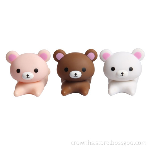 Muti-color small bear shape silicone mobile phone table holder
